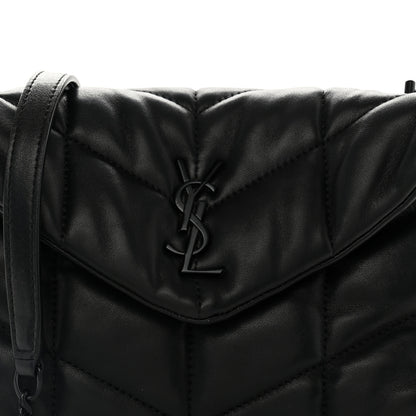 Saint Laurent Lambskin Quilted Toy Loulou Puffer Monogram Monochrome Chain Satchel Black 7 of 9