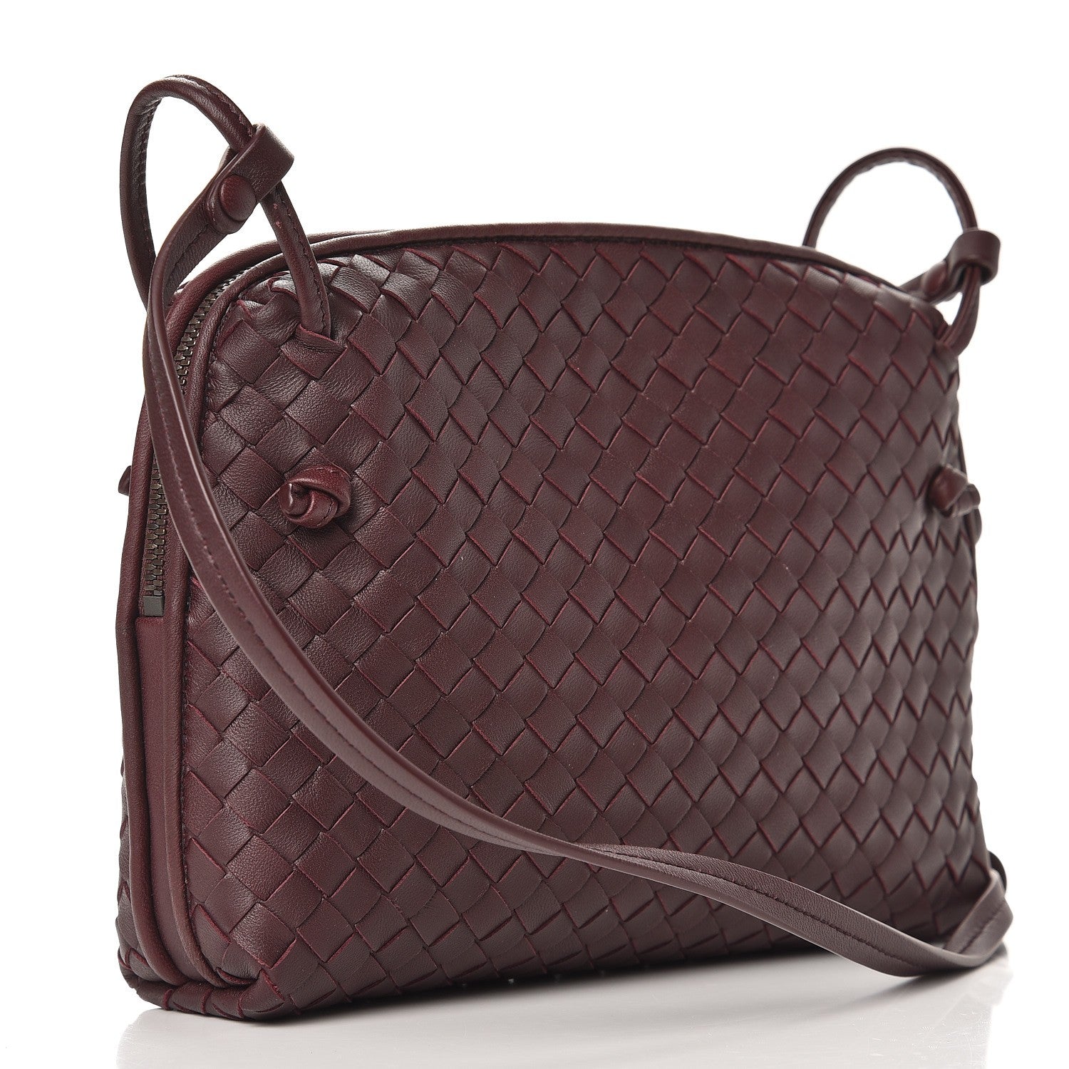 Bottega Veneta Nappa Intrecciato Crossbody Pillow Aubergine 3 of 8