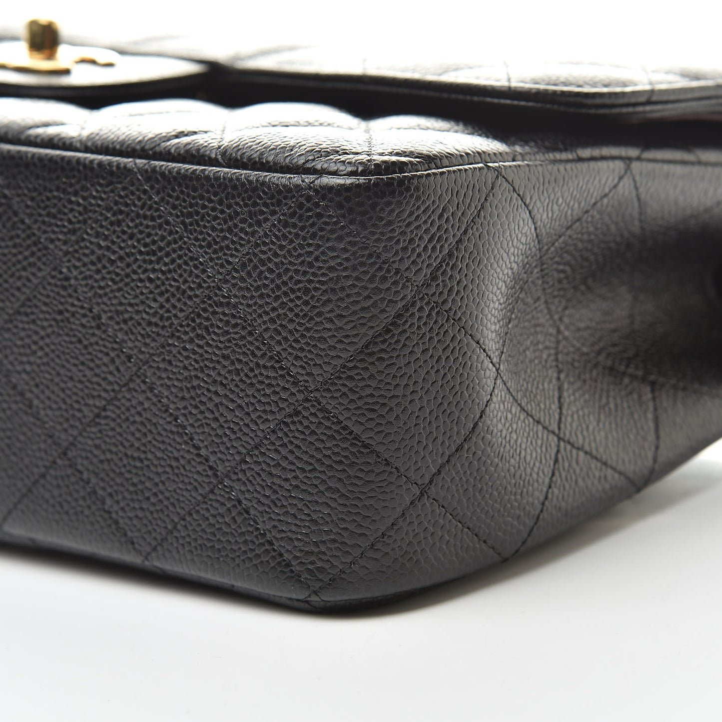 Caviar Quilted Jumbo Double Flap Black