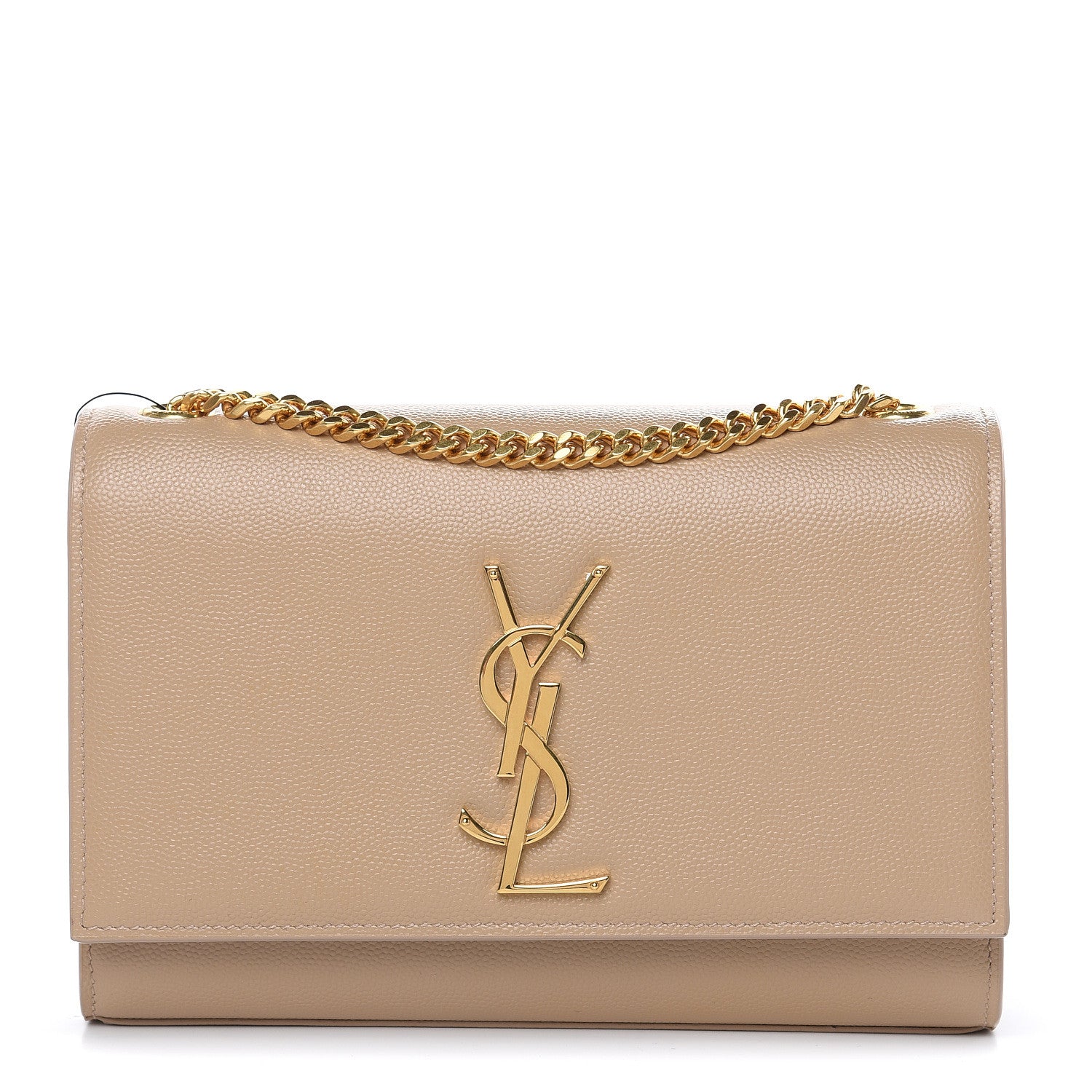 Saint Laurent Grain De Poudre Small Monogram Kate Satchel Dark Beige 1 of 9