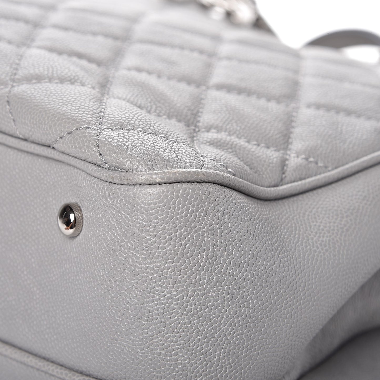 Caviar Quilted Large Urban Companion Top Handle Shopping Tote Grey