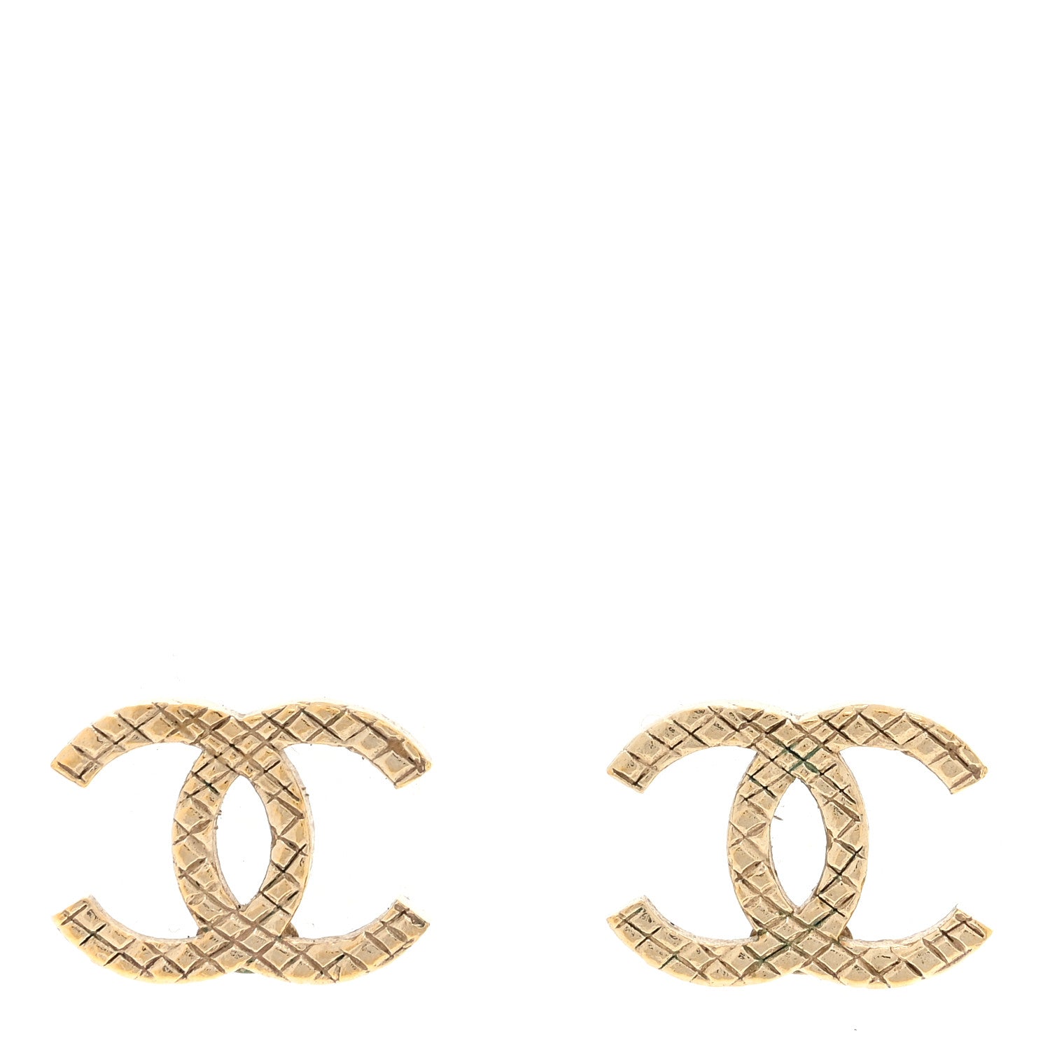 Chanel Quilted CC Earrings Gold 1 of 4