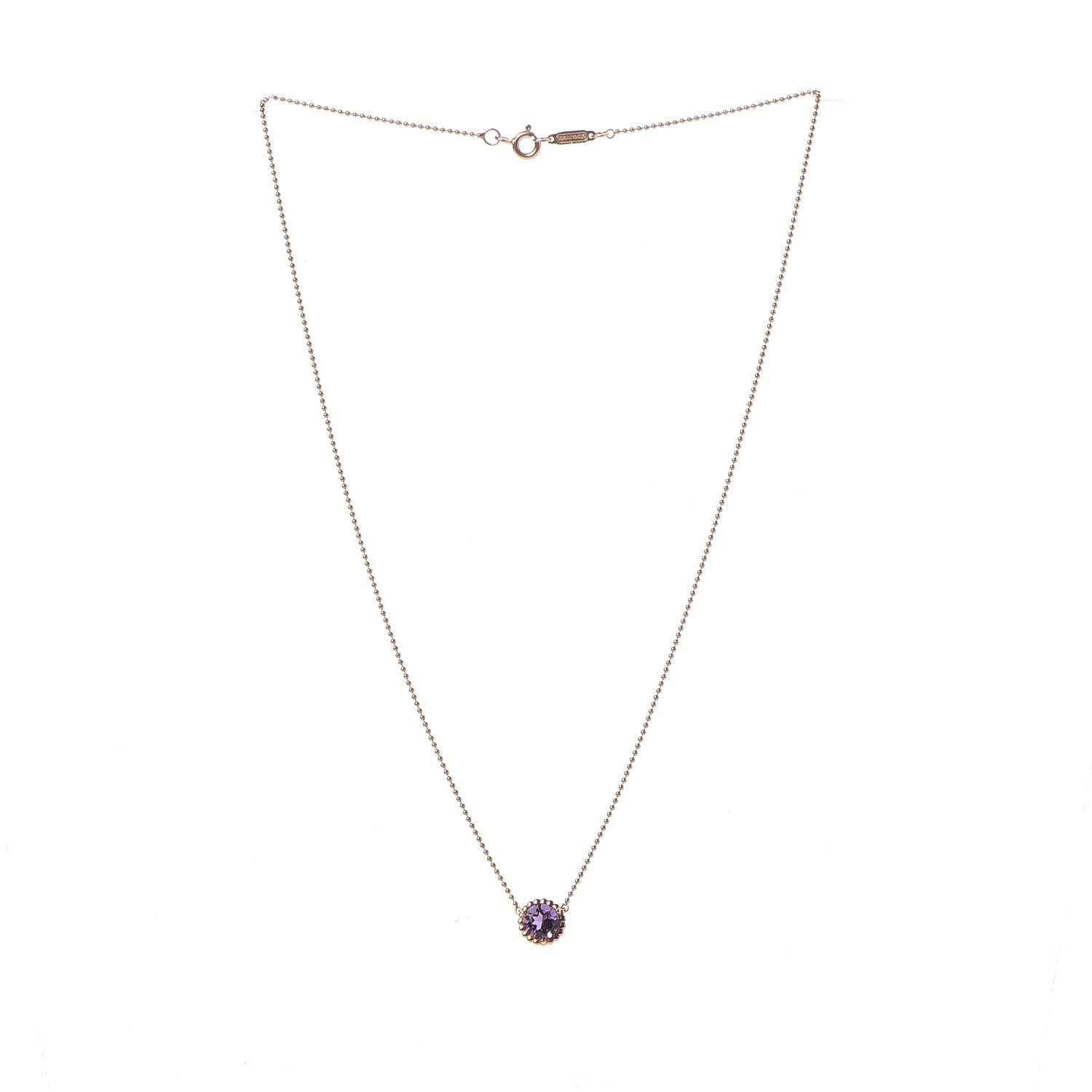Tiffany 18K Rose Gold Amethyst Sparklers Pendant Necklace 3 of 6