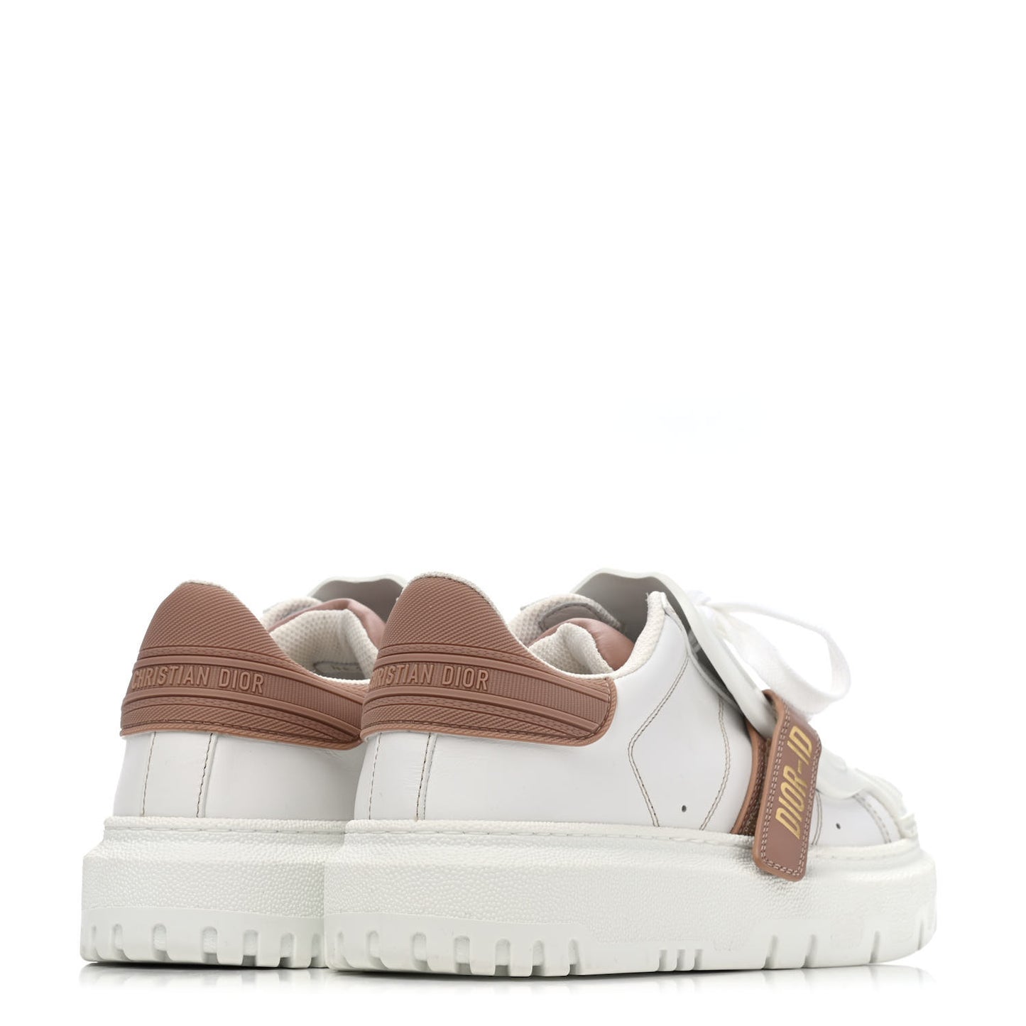 Calfskin Bi-Color Dior-ID Platform Sneakers 37 White Nude