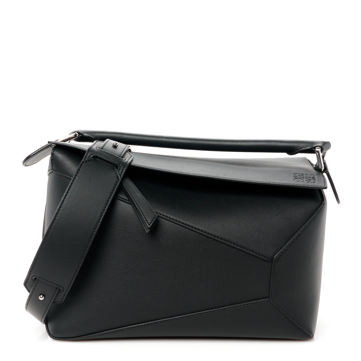 Loewe Calfskin Medium Puzzle Edge Bag Black 1 of 10