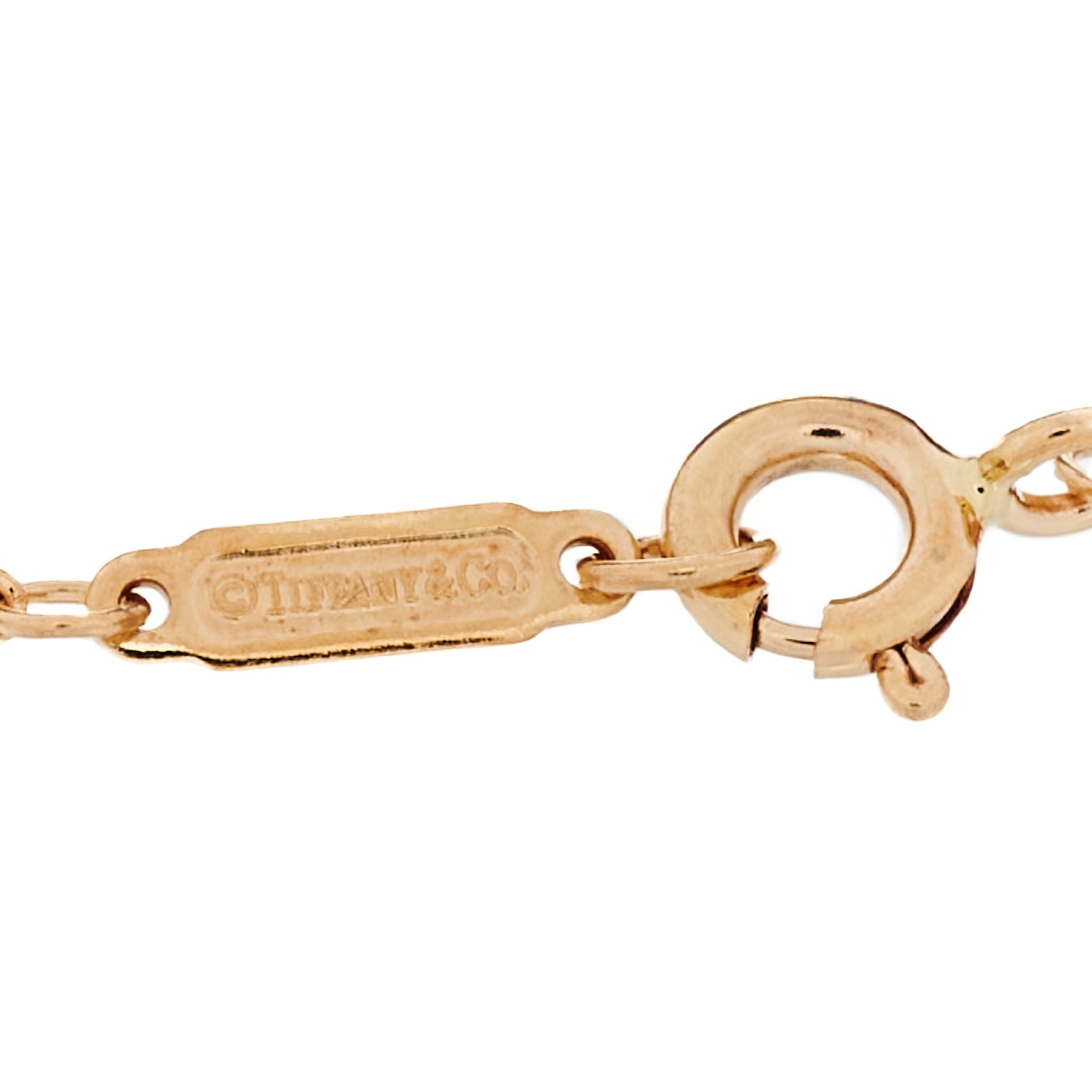 Tiffany 18K Rose Gold Diamond T Double Chain Bracelet 3 of 4
