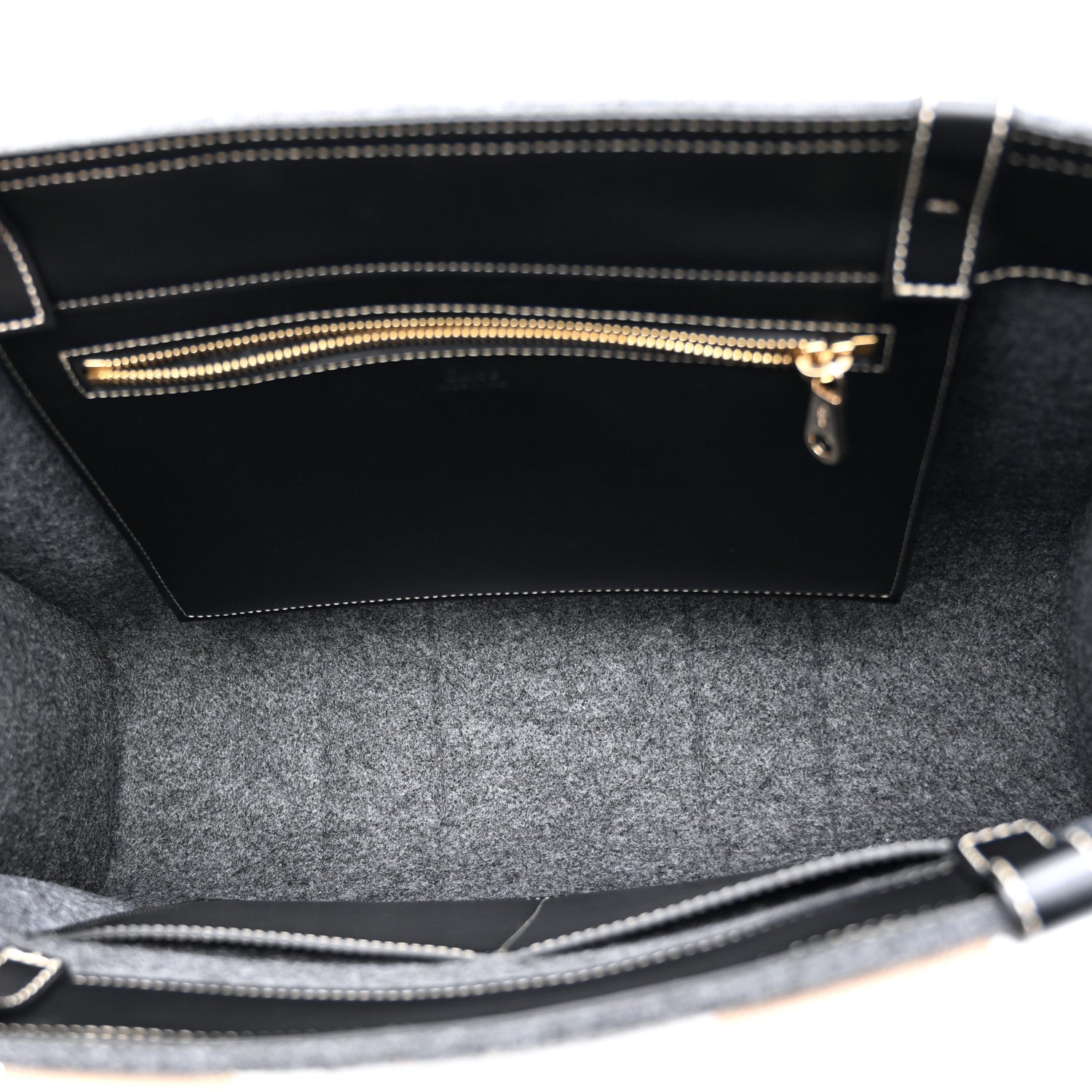 Chloe Felt Shiny Calfskin Medium Woody Ribbon Tote Cashmere Gray 5 of 10