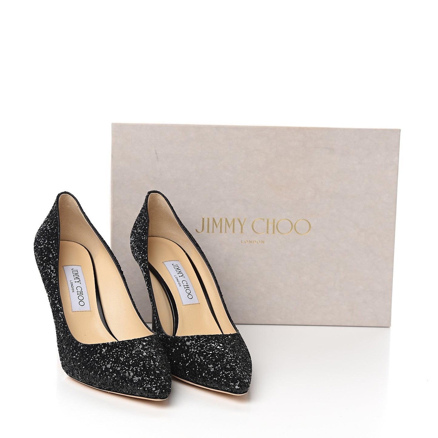 Coarse Glitter Pointy Toe Romy 85 Pumps 40 Black