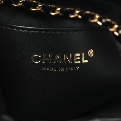 Chanel Shiny Calfskin Quilted Pearl CC Chain Mini Chanel 22 Black 6 of 10
