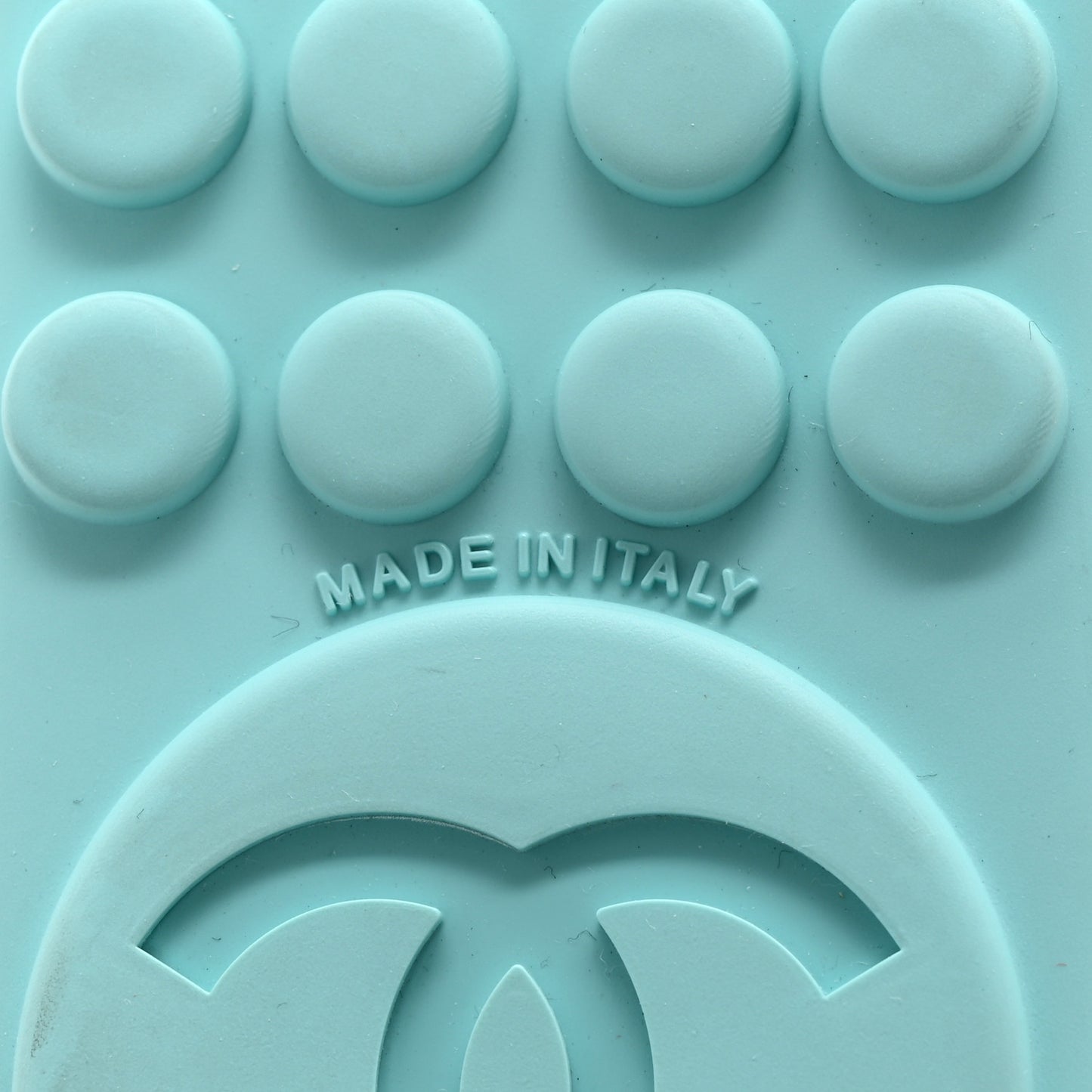 Calfskin CC Chain Thong Sandals 38 Light Blue