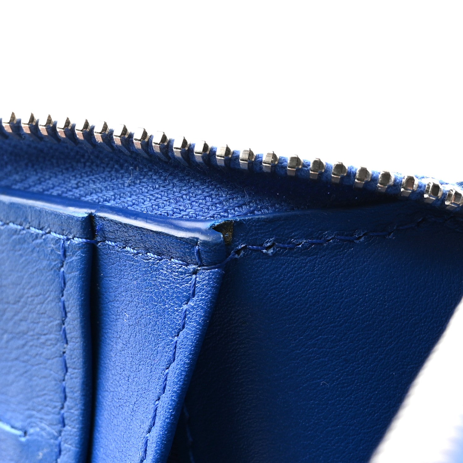Chanel Patent Quilted Large Zip Around Organizer Wallet Blue 9 of 12