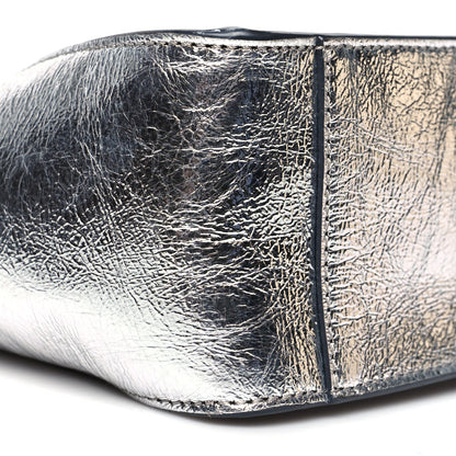 Stella McCartney Metallic Eco Alter Nappa Embroidered Logo Stonewall Crossbody Bag Silver 7 of 8