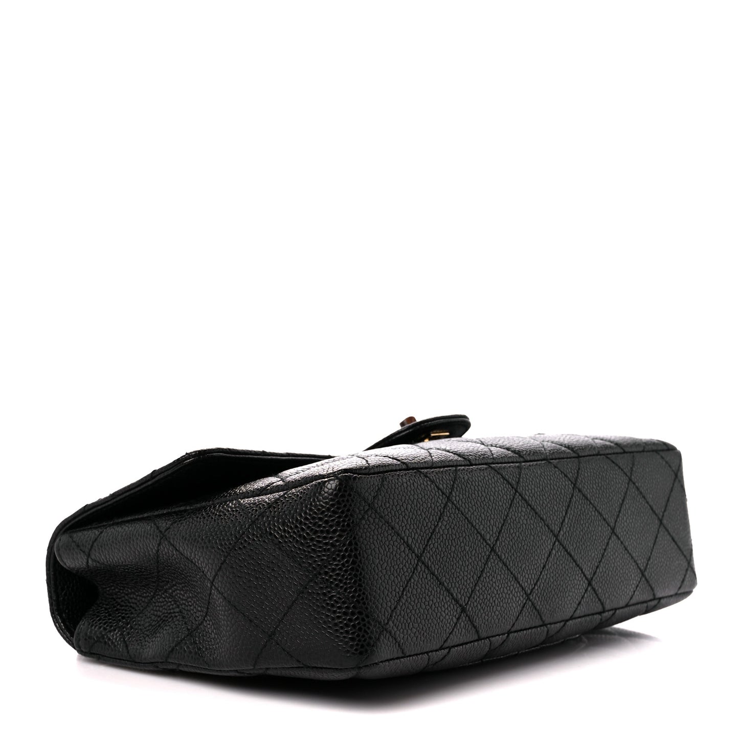 Caviar Quilted Tortoise Medium Single Flap Black