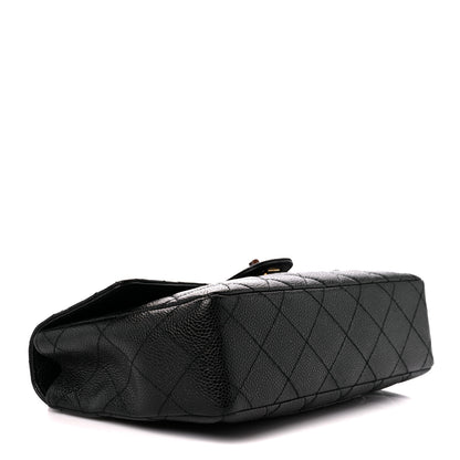 Chanel Caviar Quilted Tortoise Medium Single Flap Black 4 of 11