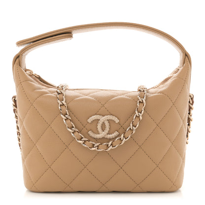 Chanel Caviar Quilted Hobo Dark Beige 1 of 11