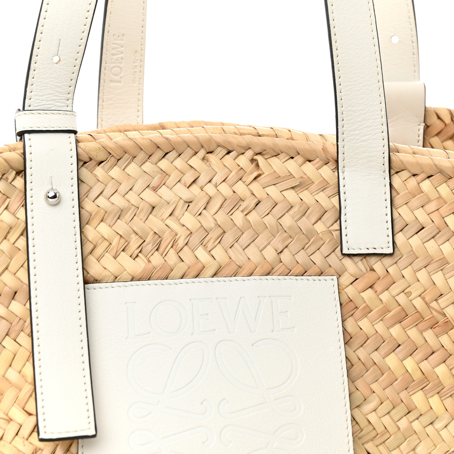 Loewe Raffia Basket Tote Bag Natural White 7 of 14