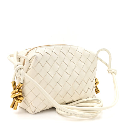 Bottega Veneta Polished Nappa Intrecciato Metal Knots Mini Loop Camera Bag Bone 3 of 9