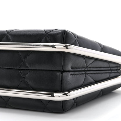 Chanel Quilted Lambskin Metal Bar Clutch Bag Black 10 of 12