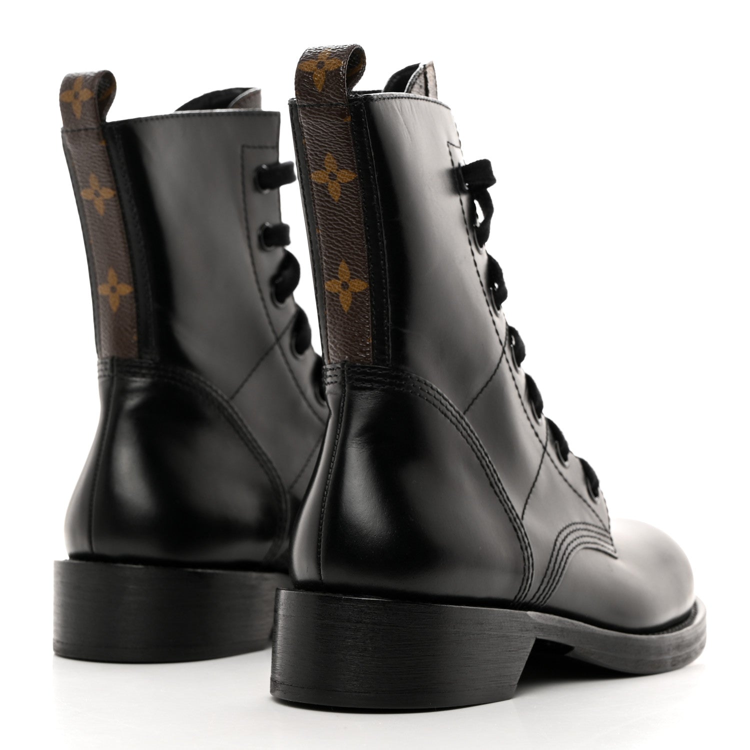 Louis Vuitton Calfskin Monogram Metropolis Flat Ranger Boots 38.5 Black 4 of 9