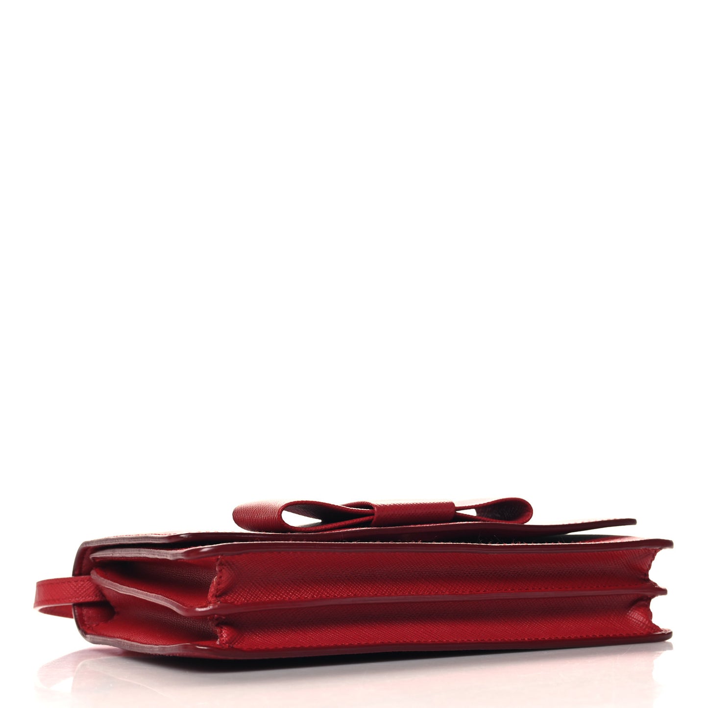 Saffiano Fiocco Bow Flap Wallet Fuoco