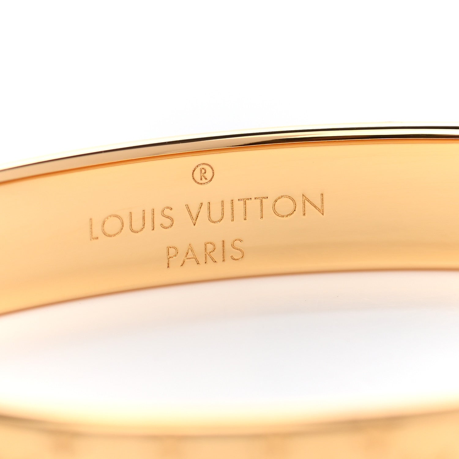 Louis Vuitton Brass Monogram Nanogram Cuff S Gold 5 of 6