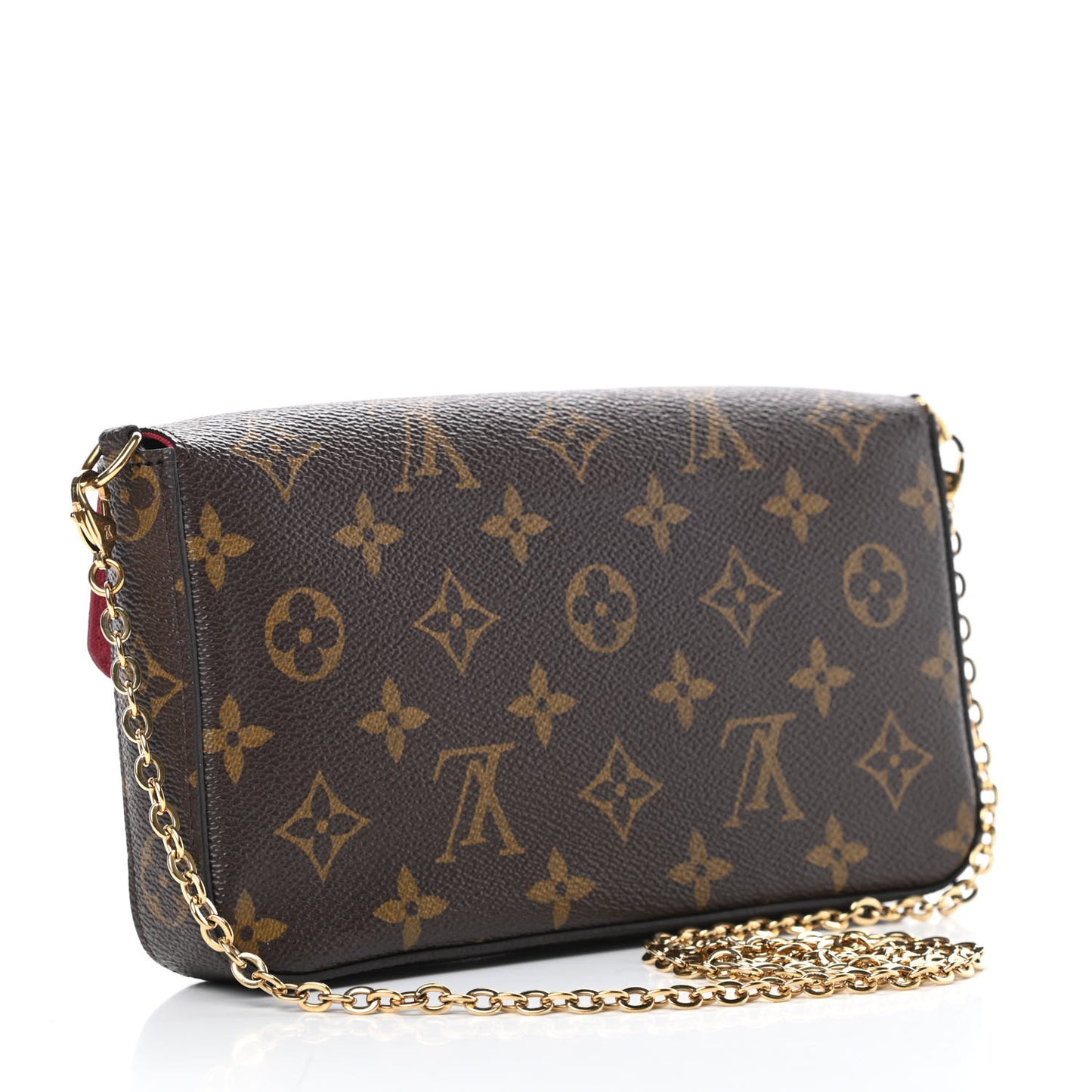 Monogram Pochette Felicie Chain Wallet Fuchsia