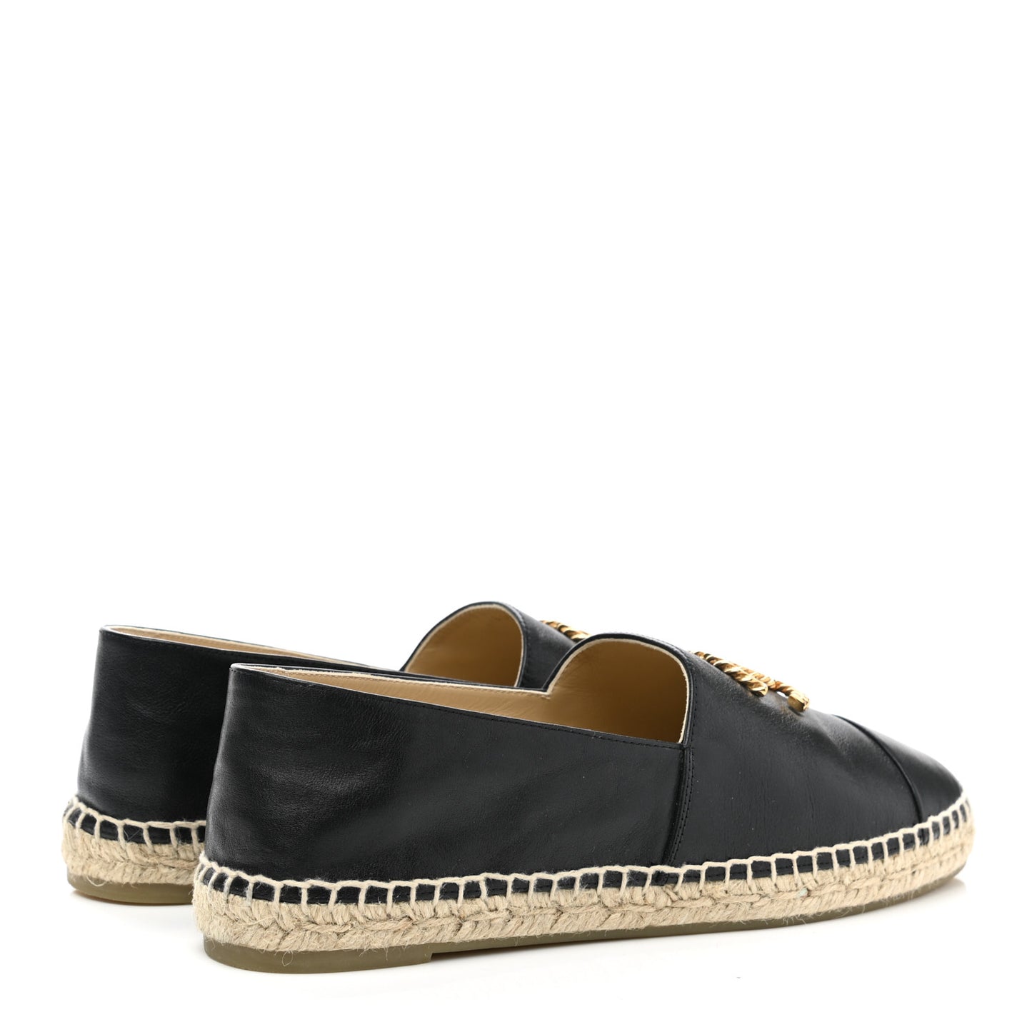 Calfskin Chain CC Espadrilles 41 Black