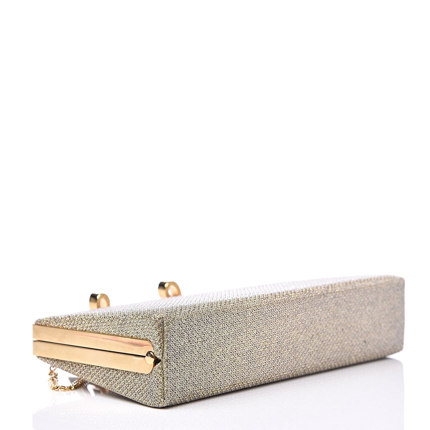 Jimmy Choo Glitter Celeste Logo Clutch Gold 5 of 11