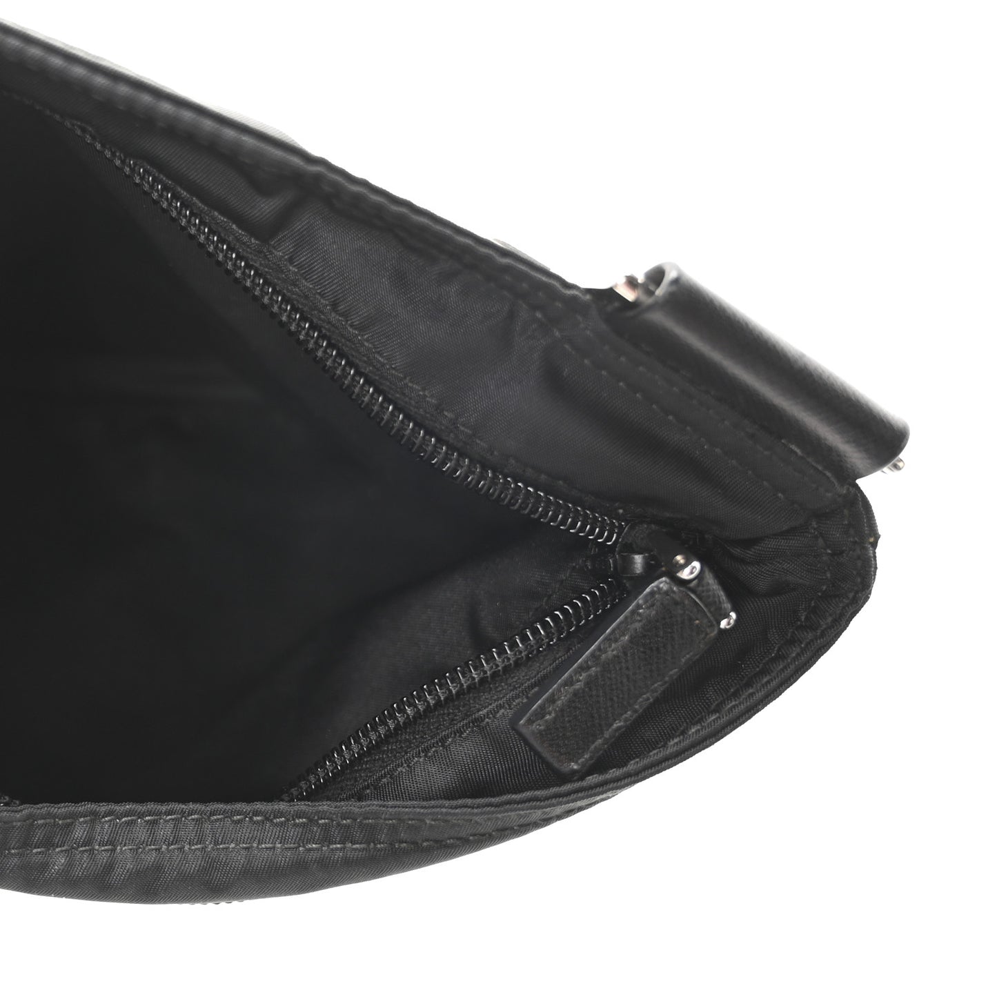 Tessuto Nylon Saffiano Flat Messenger Bag Black