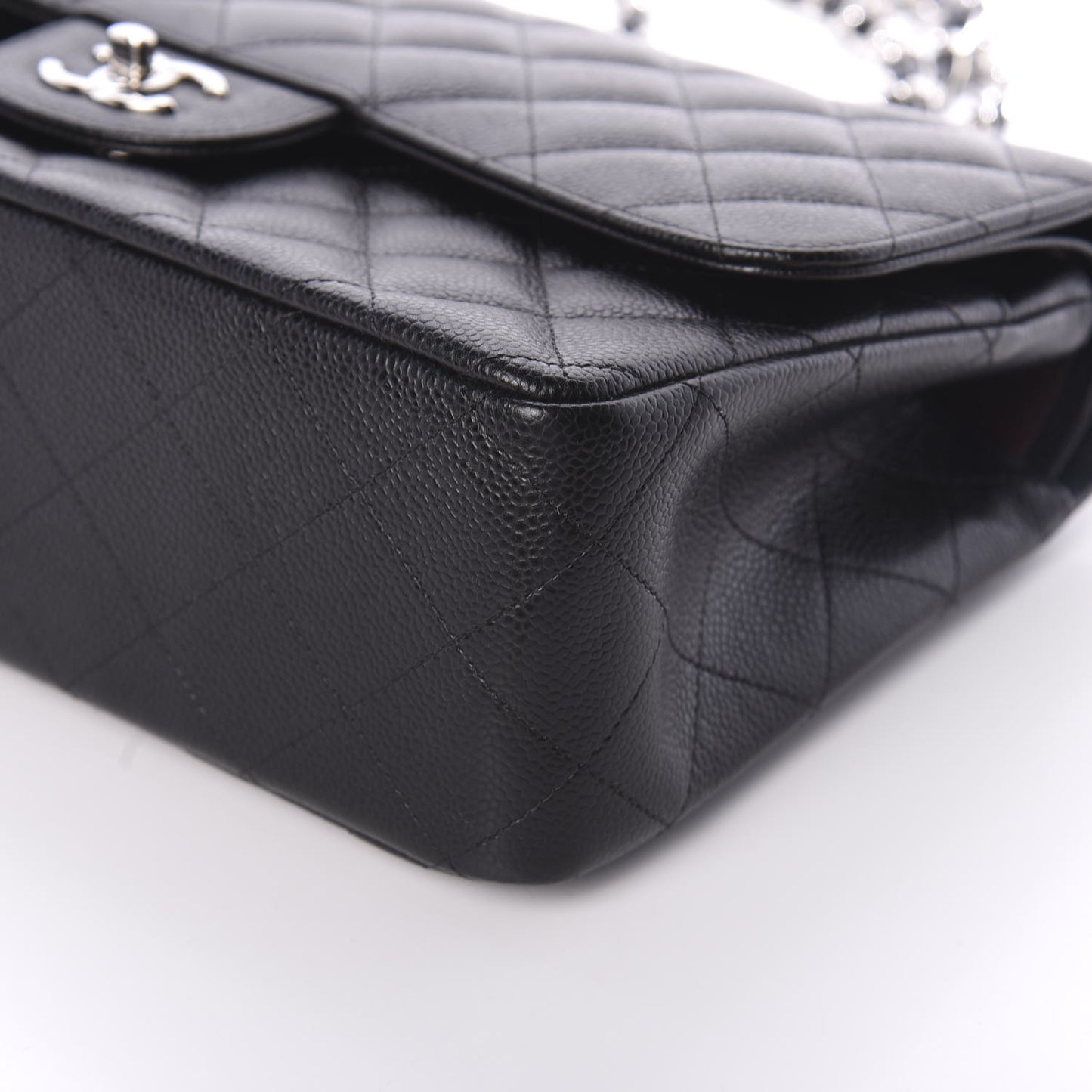 Caviar Quilted Jumbo Double Flap Black