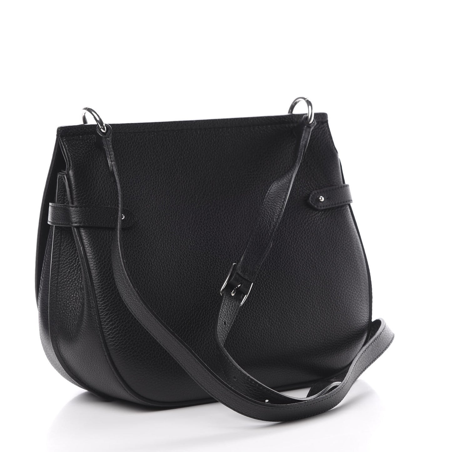 Small Classic Grain Calfskin Amberley Satchel Black