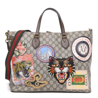 Gucci Soft GG Supreme Monogram Courrier Medium Crossbody Tote Beige New Acero 1 of 10