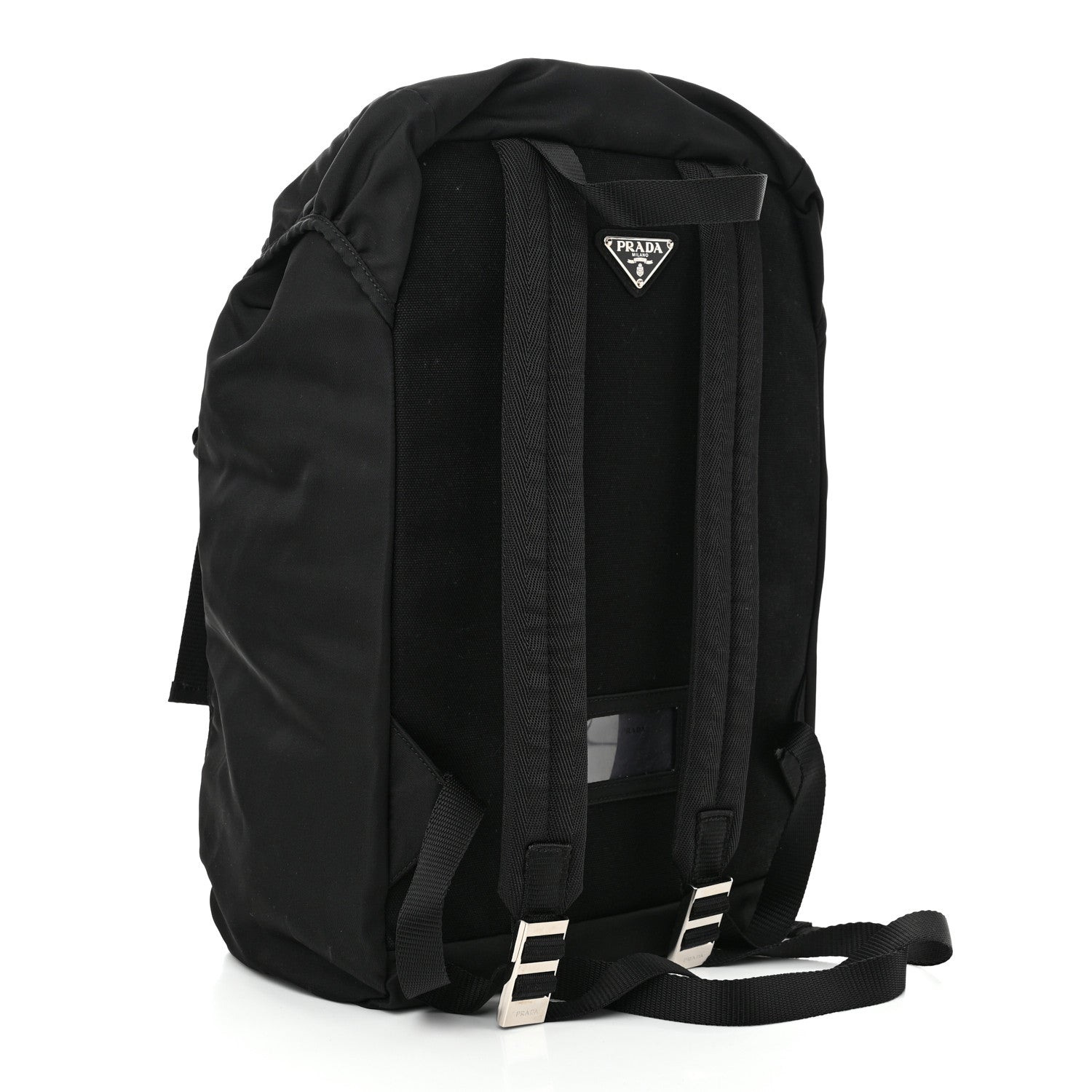 Prada Nylon Tessuto Character Logo Patch Backpack Black 3 of 9