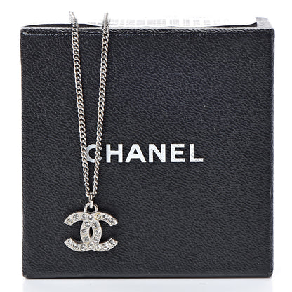 Chanel Crystal Timeless CC Necklace Silver 6 of 6
