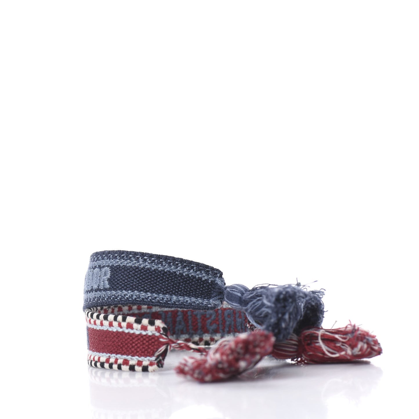 Woven Cotton J'Adior Friendship Bracelet Set Red Blue
