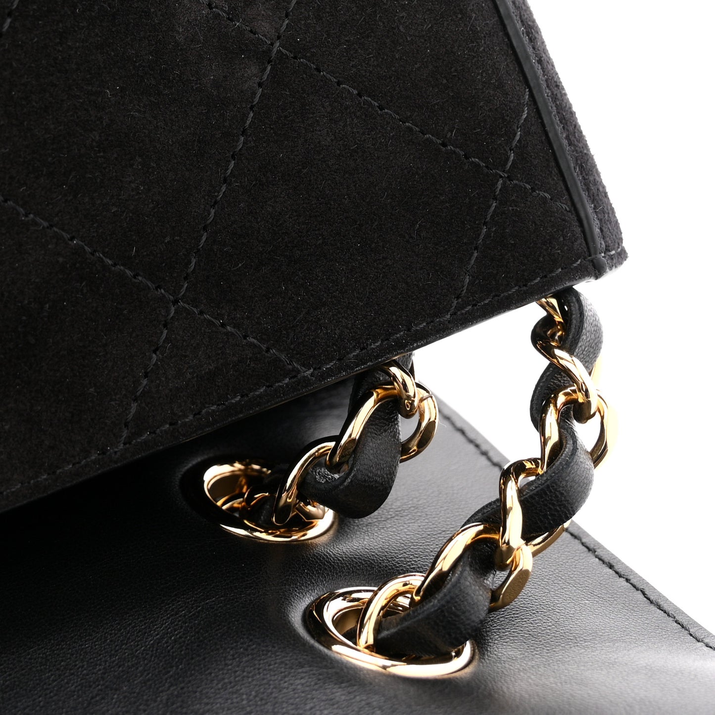 Suede Calfskin Small Souplissimo Maxi Flap Black