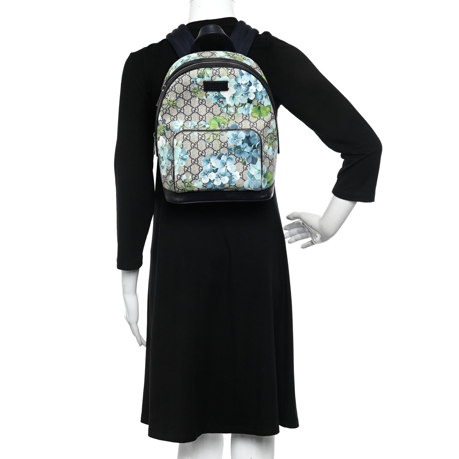 Gucci GG Supreme Monogram Blooms Small Day Backpack Blue 2 of 9