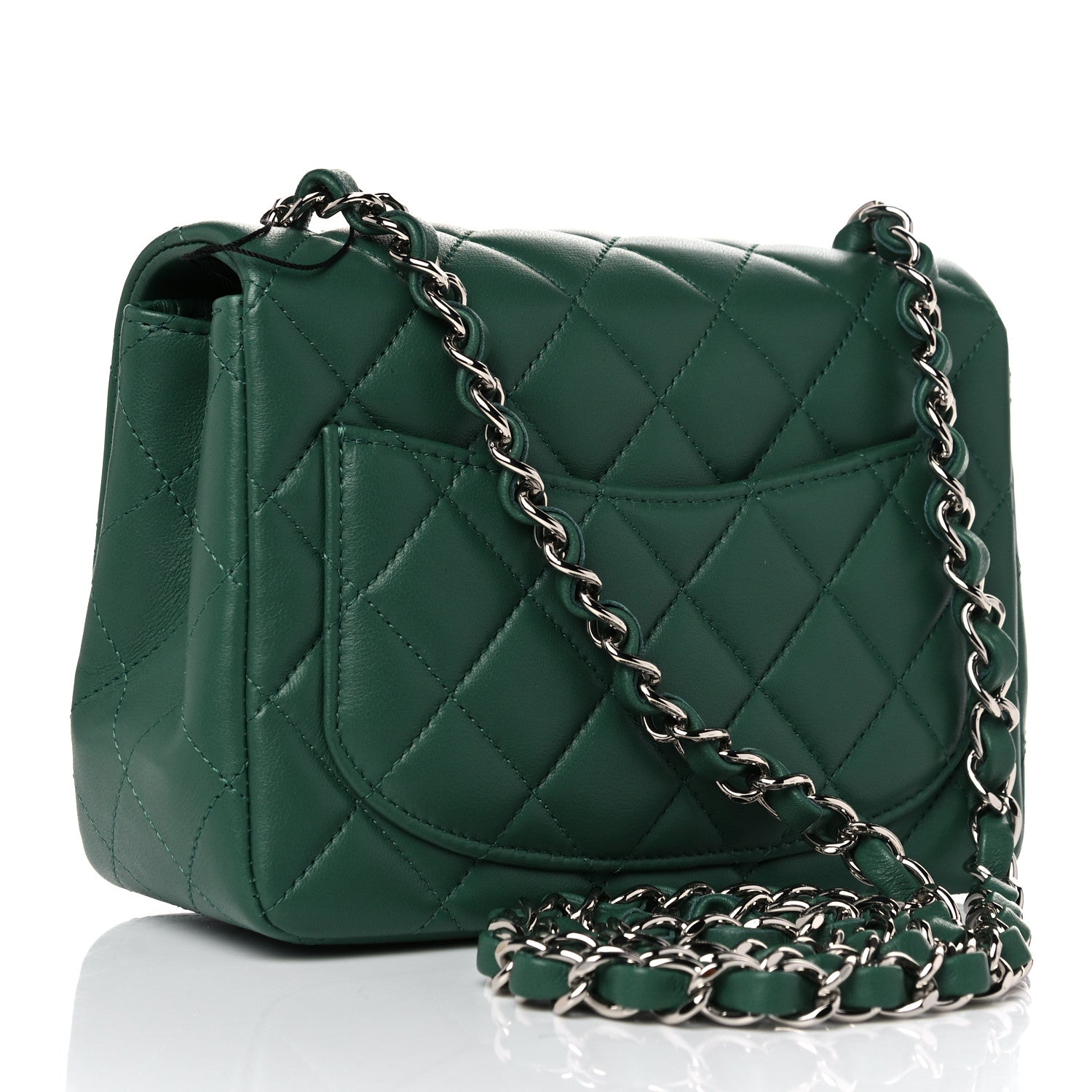 Chanel Lambskin Quilted Mini Square Flap Green 3 of 12