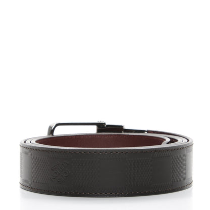 Louis Vuitton Damier Infini Calfskin Boston 30mm Reversible Belt 100 40 Moka 3 of 7