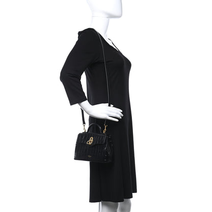 Mulberry Shiny Croc Calfskin Embossed Micro Seaton Black 3 of 8