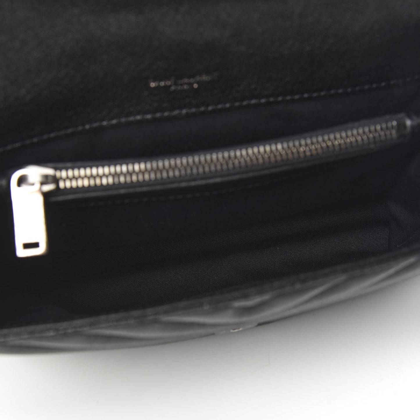 Sheepskin Matelasse Chevron Monogram Medium College Bag Black