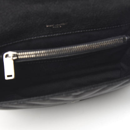 Saint Laurent Sheepskin Matelasse Chevron Monogram Medium College Bag Black 5 of 9