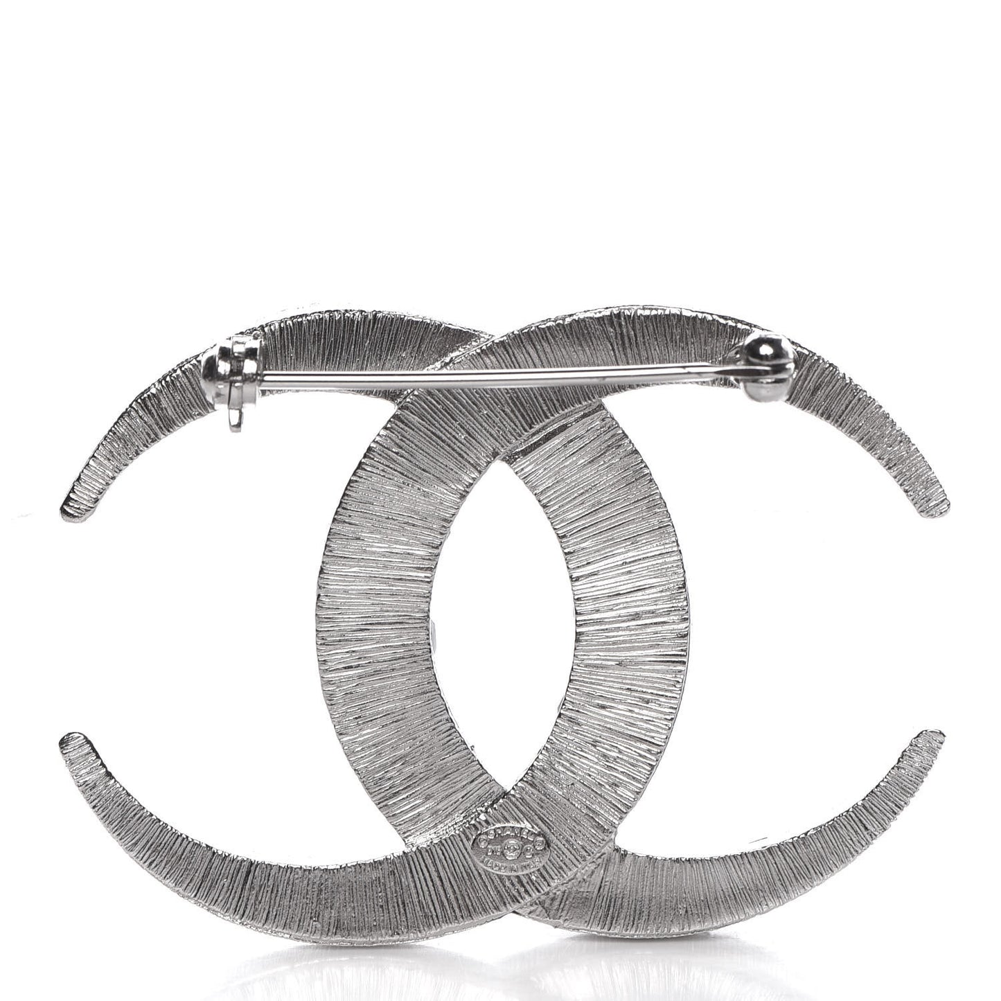 Baguette Crystal Dubai CC Brooch Silver