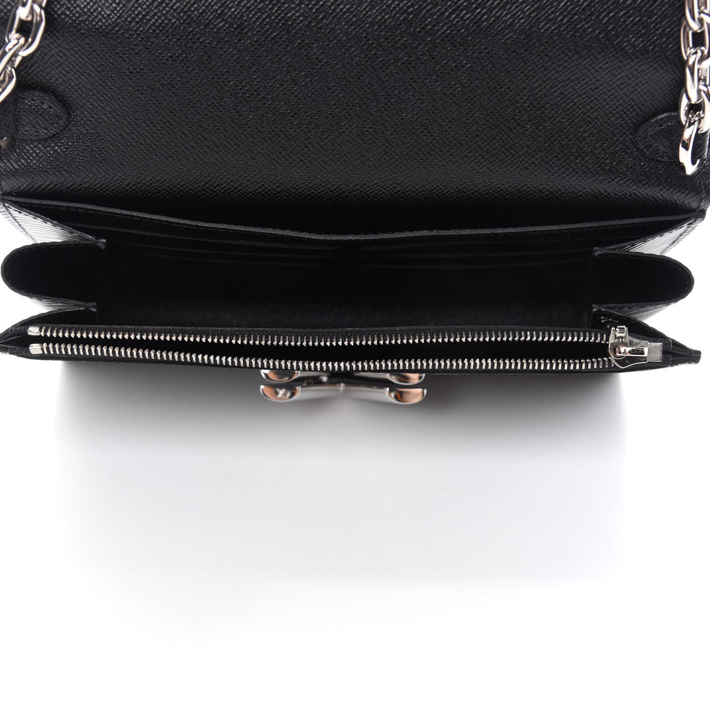 Epi LV Stories Twist Chain Wallet Black