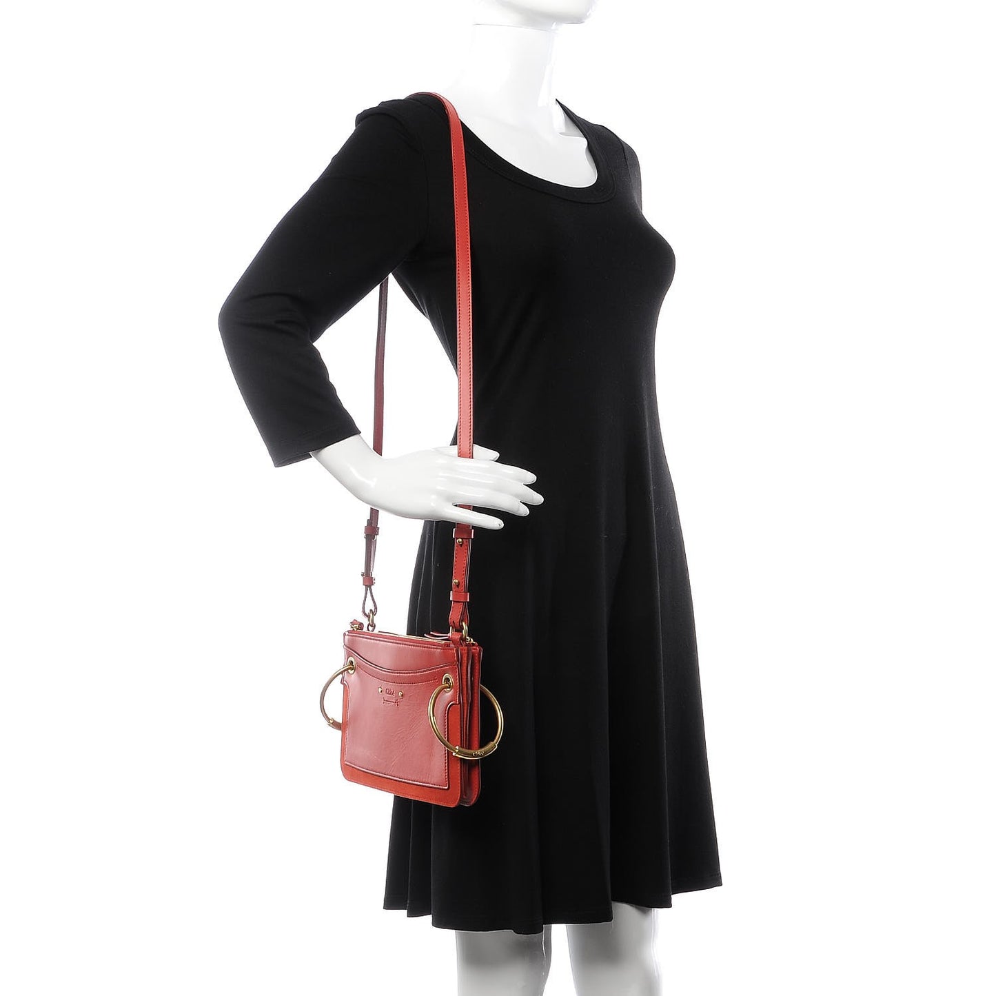 Calfskin Suede Roy Crossbody Bag Plaid Red