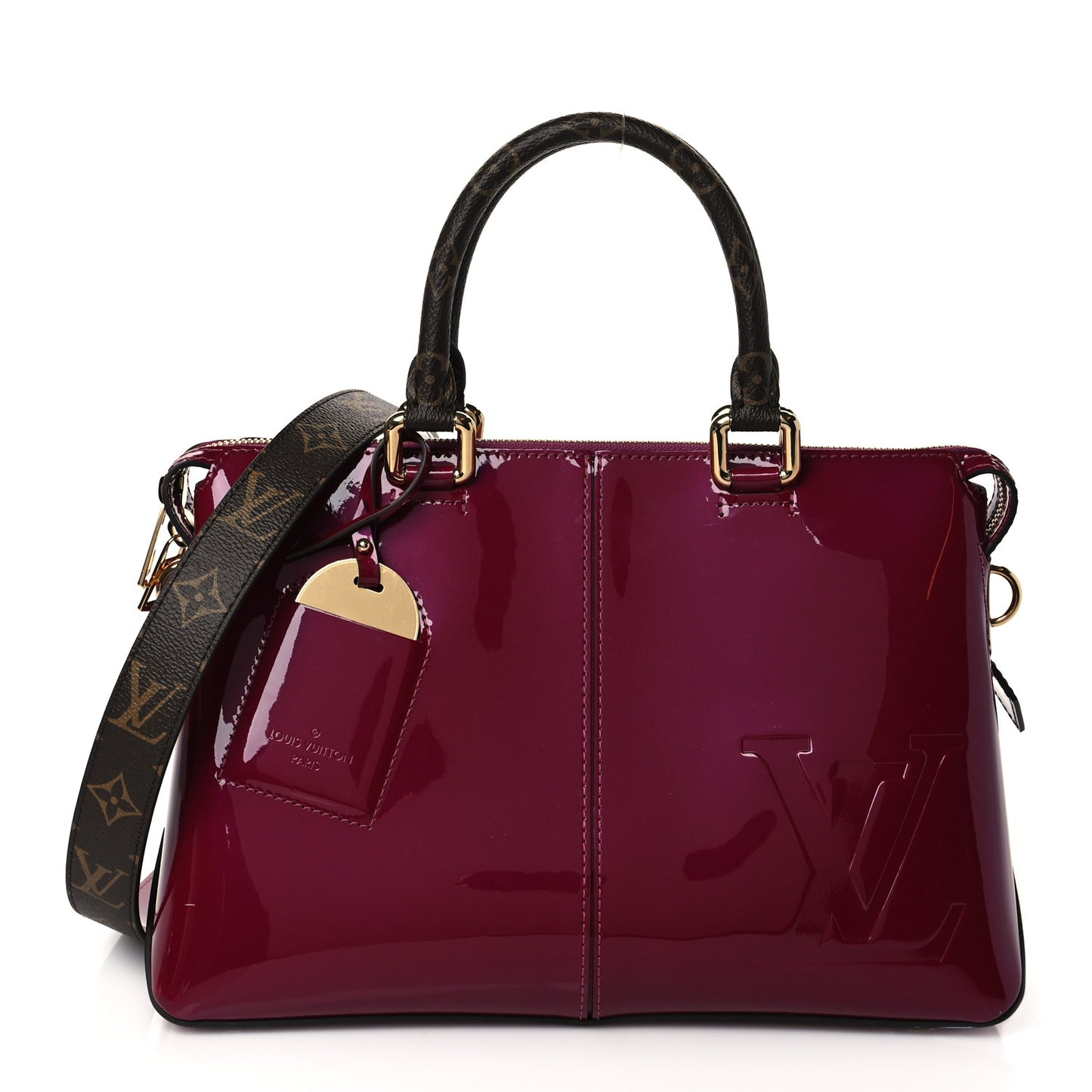 Patent Calfskin Miroir Tote Magenta