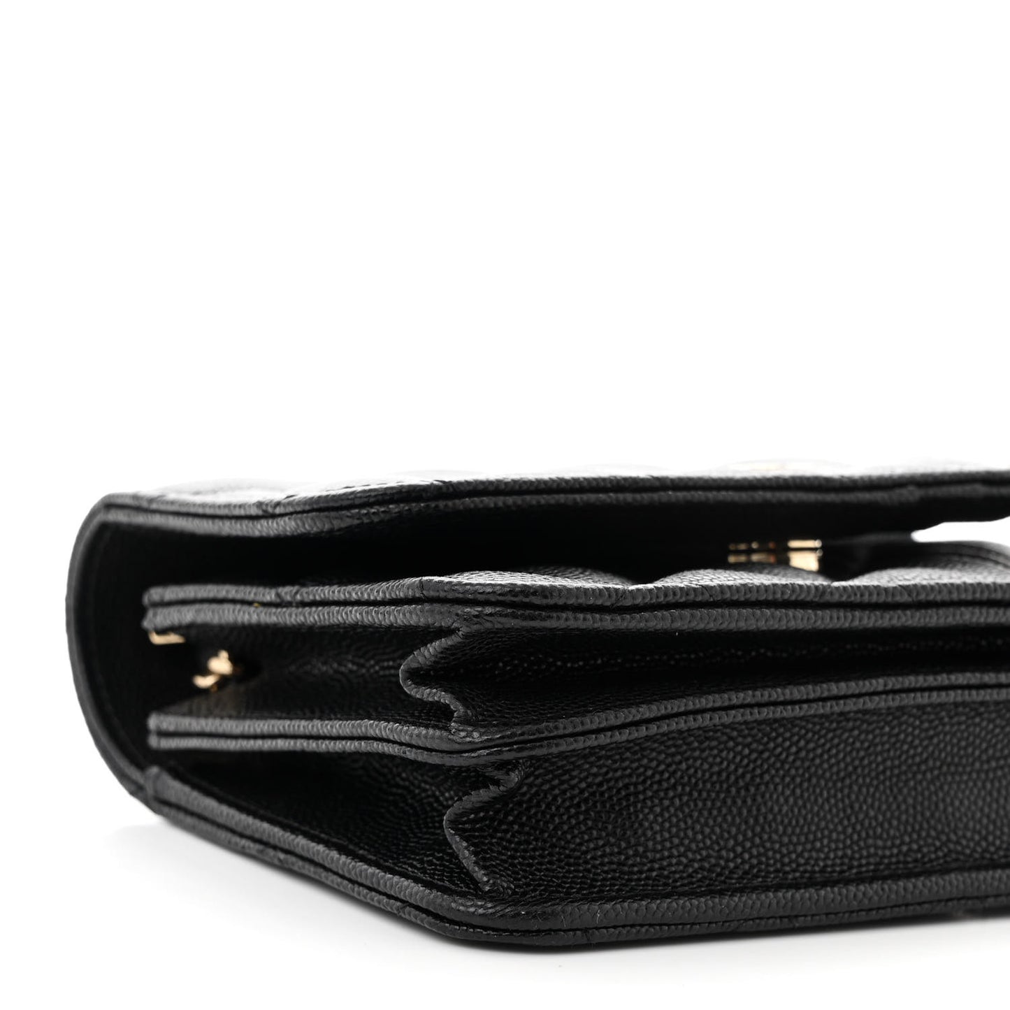 Caviar Quilted Mini Wallet On Chain WOC Black