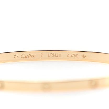 Cartier 18K Yellow Gold Small LOVE Bracelet 17 5 of 6