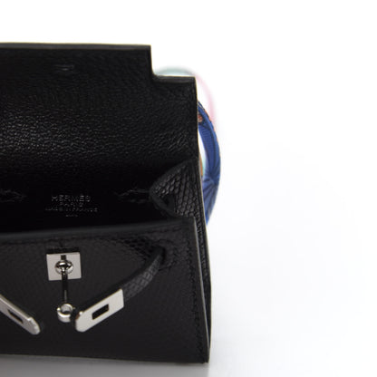 Hermes Lizard Mini Kelly Twilly Bag Charm Black 5 of 6