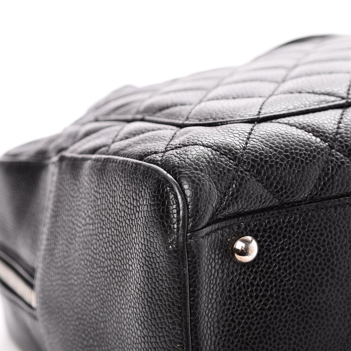 Caviar Quilted Bowler Black